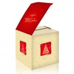 Коробка для кружек подарочная новогодняя красная