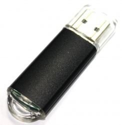 VF-675 металлическая флешка с пластиковым колпачком Черная 8GB