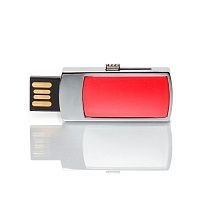 MN003 флешка металлическая с пластиковой вставкой красная 32GB