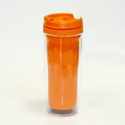 Термостакан пластиковый оранжевый под полиграфическую вставку 350 мл