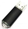 VF-675 металлическая флешка с пластиковым колпачком Черная 512 Mb